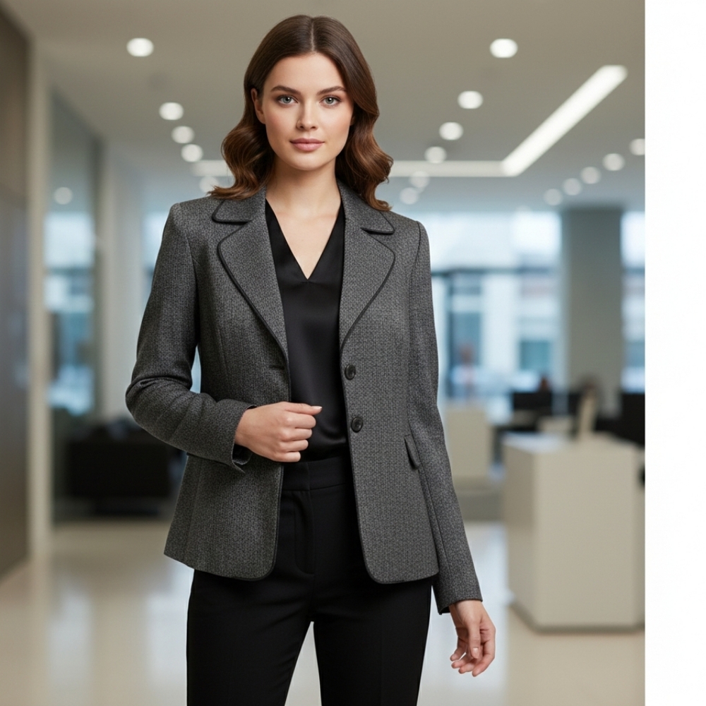 BARAMI Women's Black Blazer Coat 100% Viscose